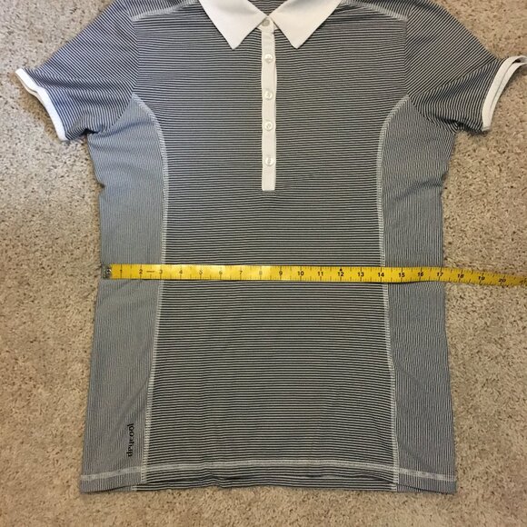 Abacus Button Collar Pinstripe Drycool Polo Golf Shirt - Picture 13 of 16